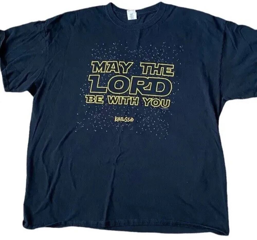 Kerusso Jesus Tee Shirt Men 2XL Star Wars Christian May The Lord Be With You
